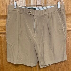 Bobby Jones Men’s 38 Tan Bamboo Blend Golf Flat-Front Shorts